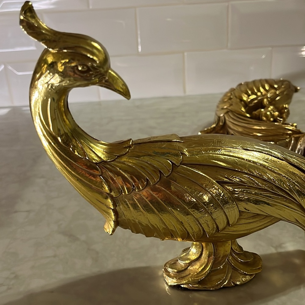 Vintage Syroco Gold Pheasant Peacock Mid Century Birds, Statues, Figurines - Picture 5 of 14